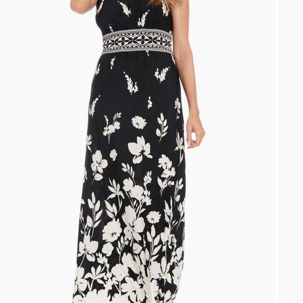 Black and White Floral Maxi Dress
